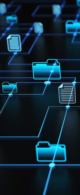 illustration numérique de la connectivité des fichiers et des dossiers de fichiers