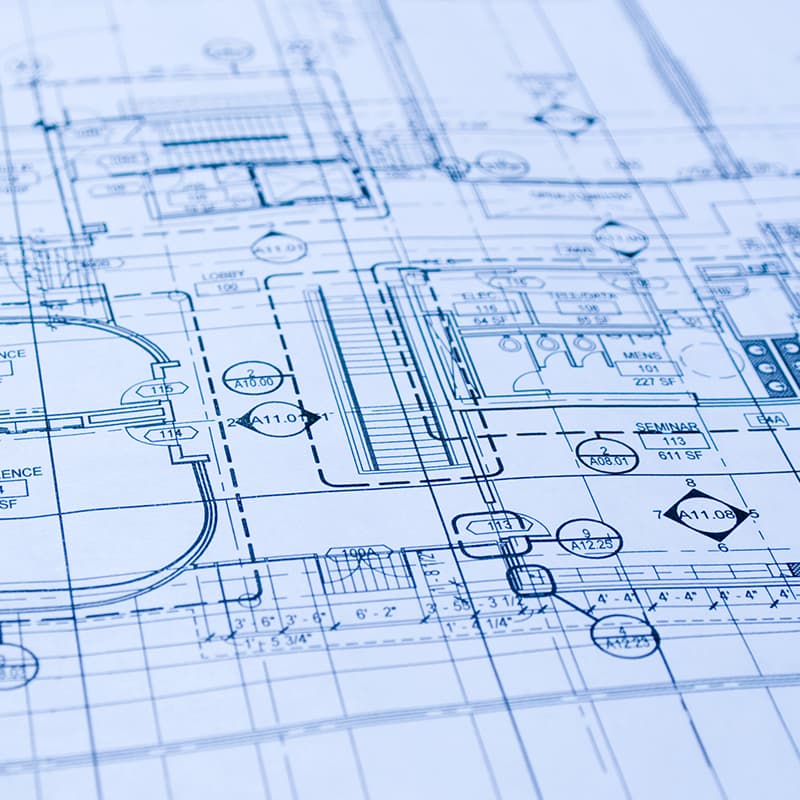 closeup of blueprints