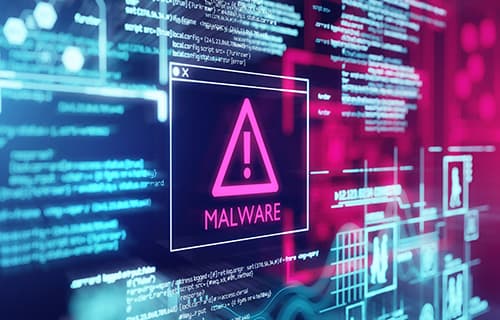 Écran d’avertissement de détection de maliciel