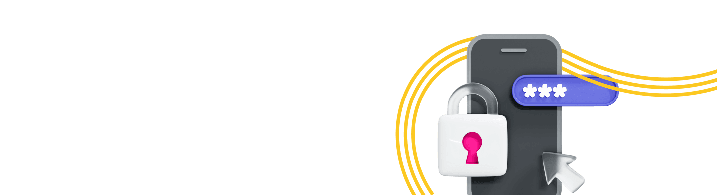 Images superposées d'un verrou, d'un téléphone mobile, d'un champ de mot de passe et d'un curseur