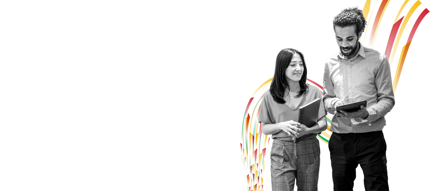 Process Automation concept of two people working with tablets in their hand