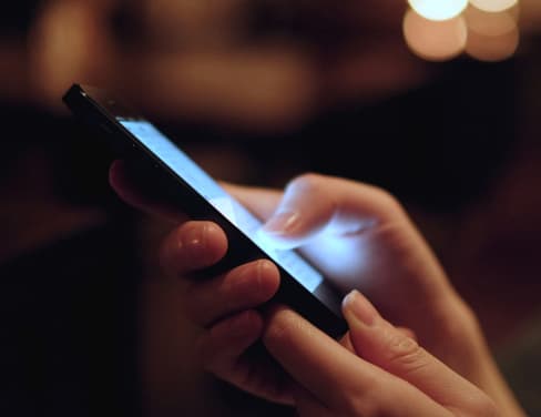 Phone in the dark.