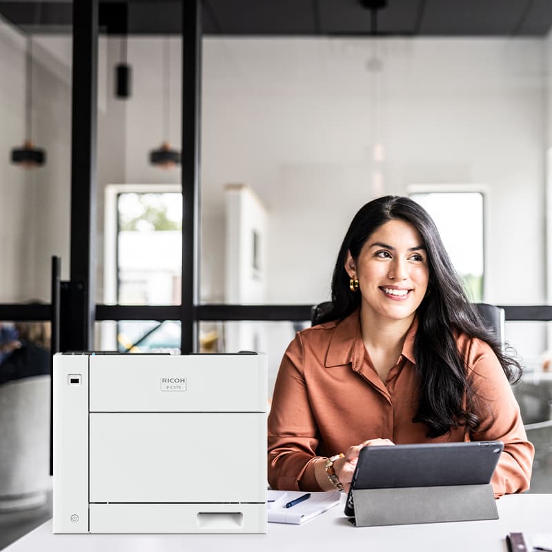A colour printer ideal for small workspaces
