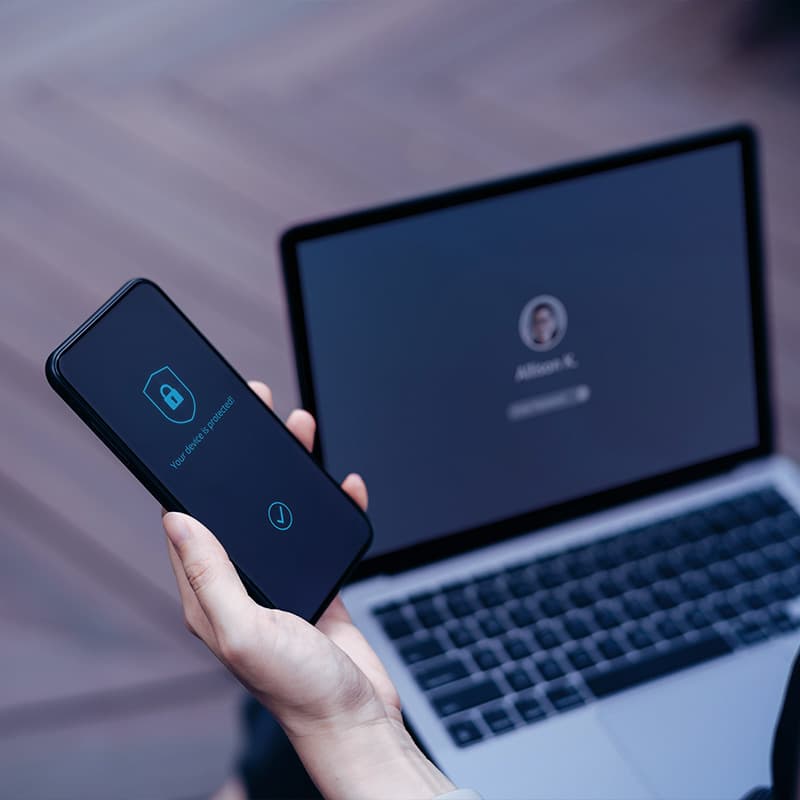 Multi Factor authentication with mobile phone and laptop